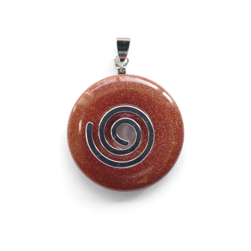 Donut (3 cm) aus Goldfluss inkl. Halter