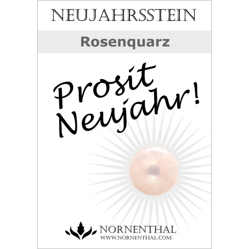 Silvester Glücksbringer Donut (2 cm) aus Rosenquarz