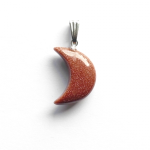 Mondanhänger mit Öse (2 cm) aus Goldfluss